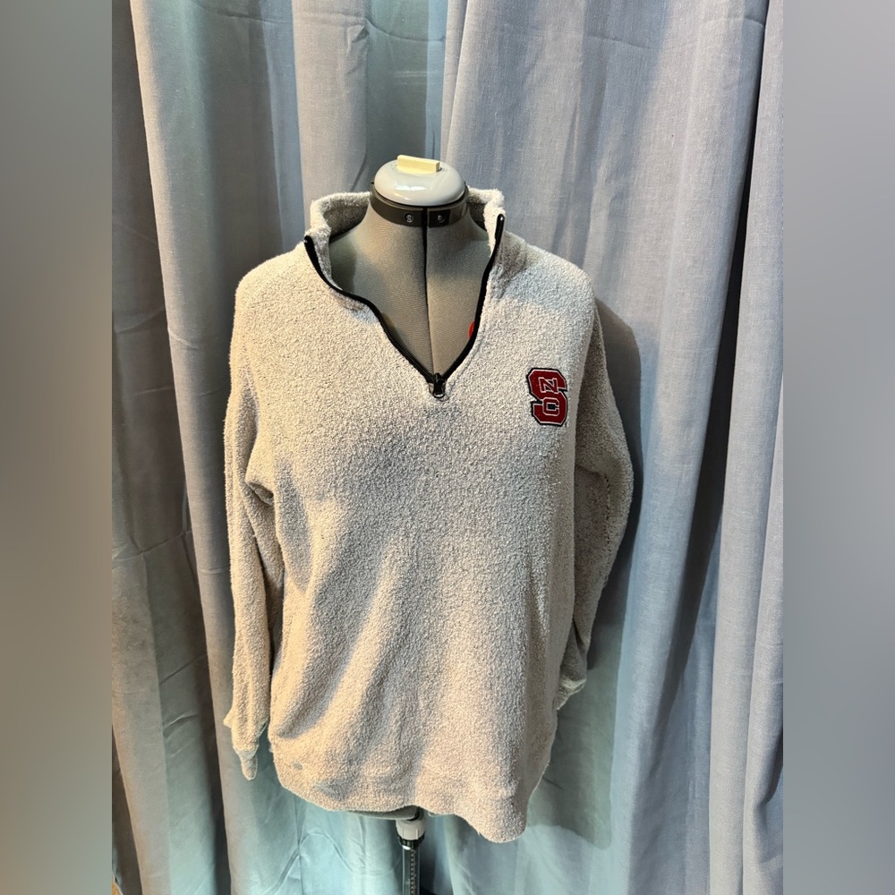 NC State Gray Quarter-Zip Sweater